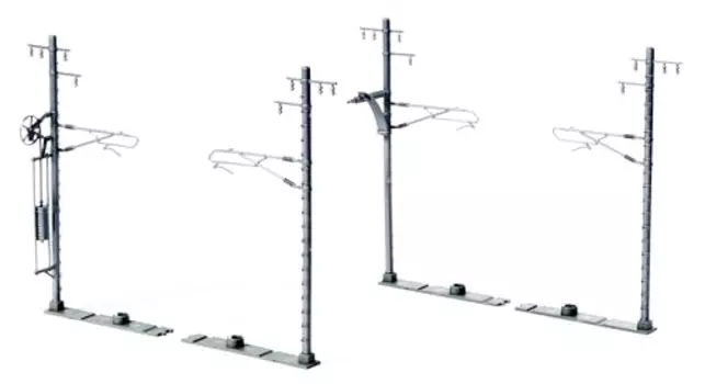 KATO N Gauge Single Track Wide Catenary Pillar Ash 20 шт. Железнодорожные принадлежности для моделей 23-066-1