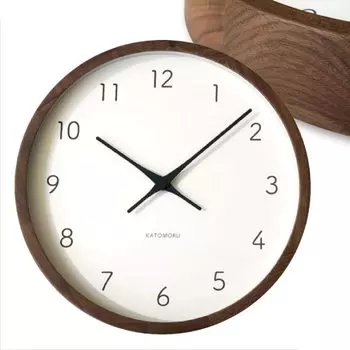 KATOMOKU Muku Clock 7 настенные часы из орехового дерева Sweep km-93WARC 306 мм (Радиочасы)
