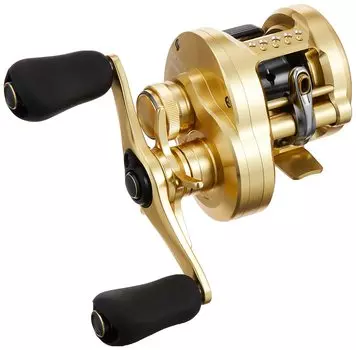 Катушка для ловли на приманку SHIMANO Double Shaft Reel Bass Calcutta Conquest 2021 100HG RIGHT Bass Fishing золотой