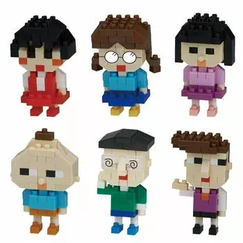 Kawada Nano Block Mini Nano Chibi Maruko-chan NBMC10S 1BOX 6 штук, всего 6 видов