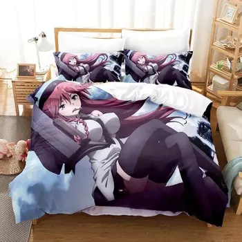 Kawaii Anime Lilith Asami Trinity Seven Постельное белье Single Twin Full Queen King Size Bed Set Adult Kids Bedroom Duvet cover Sets EU Twin 135x200cm