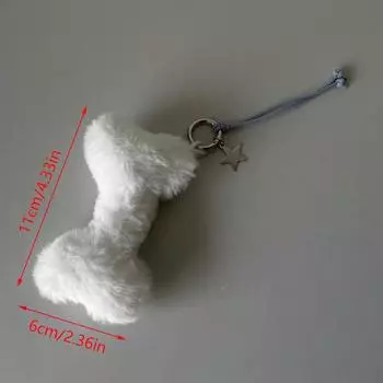 Kawaii Dog Bone Plush Keychain Plush Bone Doll Keyring Car Key Ring Cute Bag Pendant Backpack Hanging Decoration