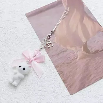 Kawaii Flocking Cat Подвеска для телефона шнурок Y2K Милый сладкий розовый бант цепочка для мобильного телефона для девочек ремешок для мобильного телефона брелок