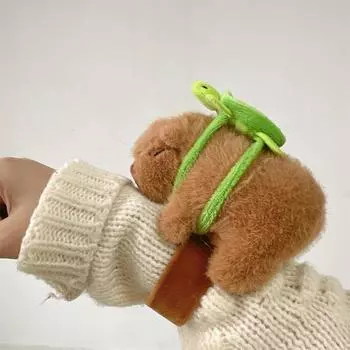 Kawaii капибара, браслет, игрушки, милые плюшевые куклы в ладоши, браслет, плюшевое кольцо на руку для рождественского подарка