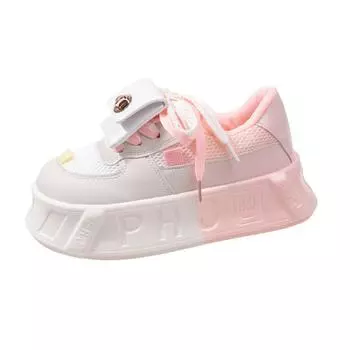 Kawaii Luxury Women s Shoes 5CM New Lightweight Fashion Versatile Casual Little Shoes Women s Matsutake Thick Sole Sports Shoes 35 синий