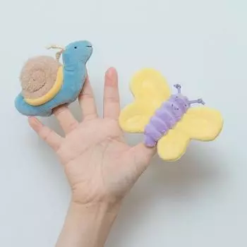 Kawaii Мини-животное Улитка Ручные куклы для малышей Головоломка Гусеница Червь Бабочка Пальчиковая кукла в Гардоне 9cm