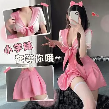 Kawaii Pure Girl Нижнее белье Школьницы Косплей Костюмы Женщины Розовое Платье Студенческая Кружевная Униформа Сексуальная Экзотическая Ночная Рубашка Постельное Искушение One Size