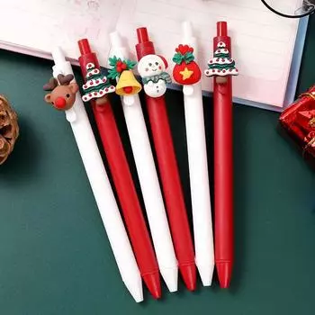 Kawaii Рождественская гелевая ручка Милая Рождественская елка Олень Санта Снеговик Подарок 0,5 мм Черные Нейтральные ручки Школьные Канцелярские принадлежности для офиса