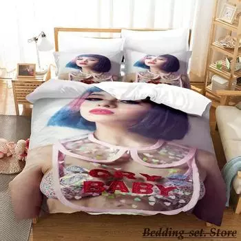 Kawaii Sexy Singer Melanie Martinez Комплект постельного белья Single Twin Full Queen King Size Комплект постельного белья Aldult Kid Bedroom Duvetcover Sets 70x133cm 2pcs
