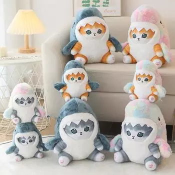 Kawaii Shark Cat плюшевые мягкие плюшевые чучела животных Shark Cat & Fool плюшевые куклы милые Peluche детский подарок на день рождения домашний декор 20cm