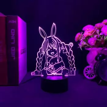 Kawaii Usada Pekora Hololive Vtuber светодиодный ночник для комнаты, спальни, 16/7 цветов, вспышка, декоративная 3d настольная лампа, манга, ночник
