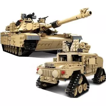 Kazi 10000 Century Military M1 A2 Танк-пушка Деформация автомобиля DIY Танк Строительные блоки Игрушки Chil