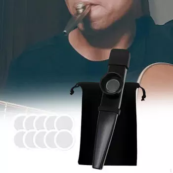 Kazoo, праздничные сувениры на губной гармошке с фланелевой сумкой, детская игрушка, флейта для рта, музыкальные инструменты для всех чёрный