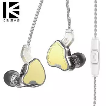 KBEAR Pecker 2 Iron 1 Circle 3 Unit 3 Начало работы HIFI-наушники Ранее прослушивание игр Проводные кабельные наушники в прямом эфире 3.5mm without MIC белый