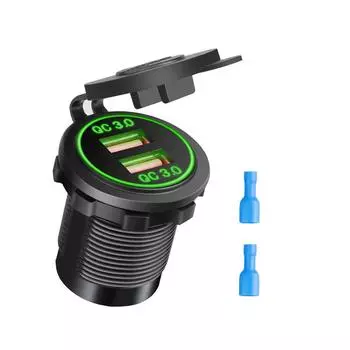 KBT Новое автомобильное зарядное устройство с двумя портами USB Smart Fast Charge Dual QC3.0 Разъем для прикуривателя Авто Мотоцикл Зарядное устройство для мобильного телефона 12 В-24 В 6,2 мА красный