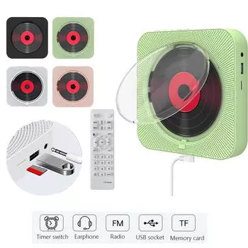 KC909 CD-плеер Bluetooth5.1 динамик стерео CD-плееры светодиодный экран портативный 3,5 мм CD музыкальный проигрыватель с ИК-пультом дистанционного управления FM-радио