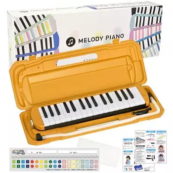KC Kyoritz Melody Piano 32 Keys Melody Harmonica Mustard Name Label P3001-32K/MUSTARD [Do-Re-Mi Labels, Cross, Included] горчичный