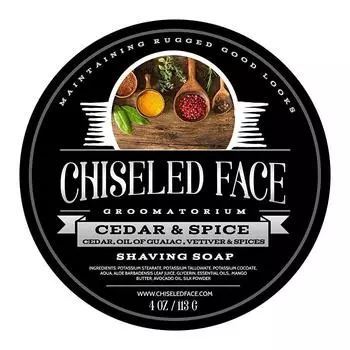 Кедр и специи - роскошное мыло для бритья ручной работы Chisel Face, 1 x 113 г