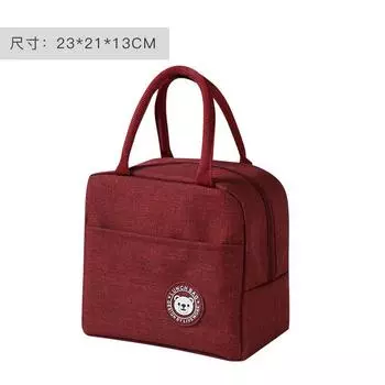 Keep Warm Cooler Lunch Box Portable Insulated Canvas Lunch Bag Thermal Food Picnic Lunch Bags For Women Kids AVE красный