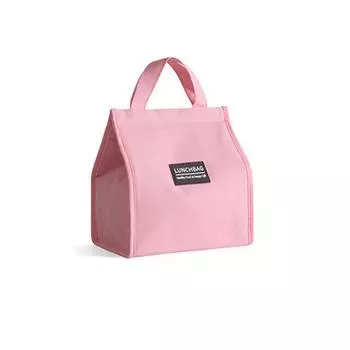Keep Warm Thermal Insulated Lunch Bags for Men Women Oxford Cloth Bento Box Organizer Portable Lunch Bag Cooler Bag Tote Food Storage Bags AVE Small розовый