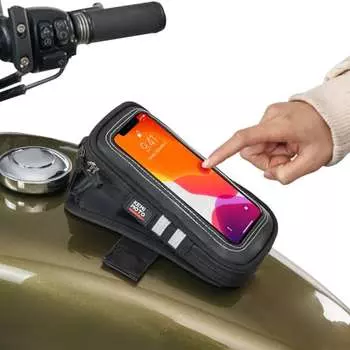 KEMIMOTO Tank Bag for Motorcycles, Magnetic Tank Bag, Small, 15° Tilt Angle, Reduces Sunlight Reflection & Prevents Smartphone Overheating, Touch Pane