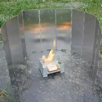Кемпинговая горелка Ветрозащитное стекло Газовая плита для пикника Защита от ветра Туристический газовый обогреватель Ветрозащитный экран Аксессуары для диких путешествий
