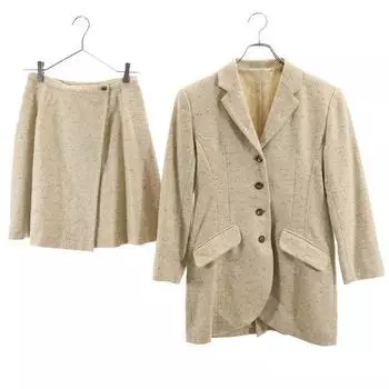 KENZO Skirt suit Setup 38 Beige Tailored jacket Wrap skirt Women Used