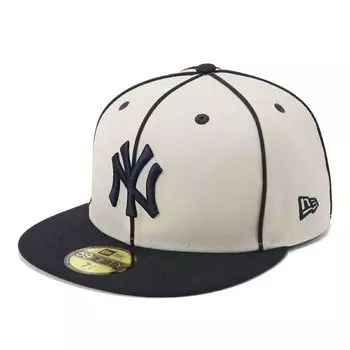 Кепка 59FIFTY MLB NY 7 5950 NEYYAN PIPING STO NVY [New Era] Камень/Темно-синий 1/2