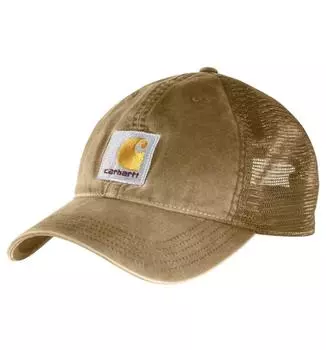 Кепка CARHARTT Mesh BUFFALO Dark Khaki, стираная БЕСПЛАТНО (Кархарт)