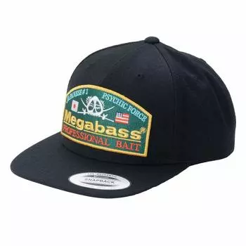 Кепка Megabass Psychic Snapback размер F, цвет черный/зеленый