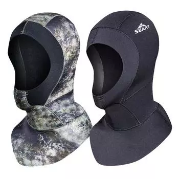 Кепка Shark Bart Anti-duiken Hoofddekking Verdikte Zwemmen Masker Gezichtkini Koude Warme Duiken Cap L чёрный