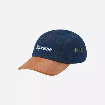 Кепка Supreme 2 Tone Denim Camp Синяя 20SS -