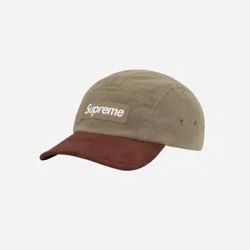 Кепка Supreme Suede Visor Camp Light Olive 23SS -