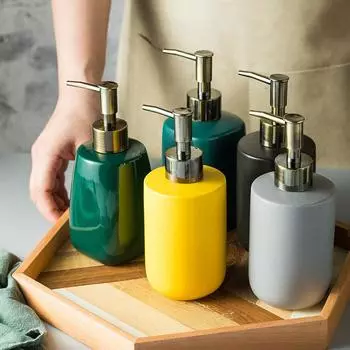 Керамическая бутылка для мыла для ванной комнаты Съемный насос Бутылка для шампуня Современная бутылка для мыла для рук Дозатор для жидкого мыла Кухонное моющее средство