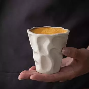 Керамическая чашка для эспрессо в форме молотка, ручная гофрированная кружка, молочная чашка, кофейная чашка в виде цветка, бытовая посуда для питья, молочная кружка 160-250ml