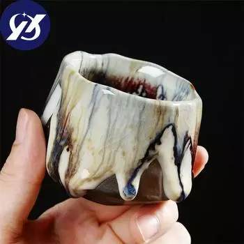 Керамическая чашка для чая с ледяной глазурью, грубая керамика ручной работы, чашка Ru Kiln Master, креативные офисные чайные чашки, посуда для напитков