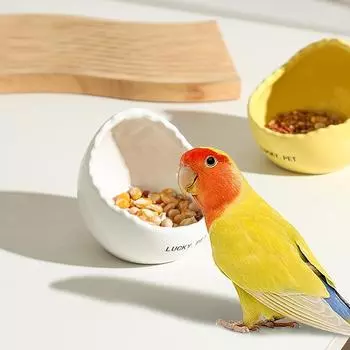 Керамическая кормушка для птиц, миска из яичной скорлупы, миска для попугаев, кормушка для птиц, миска для корма для домашних животных, защита от солнца, герметичность и питьевая вода Eggshell bowl