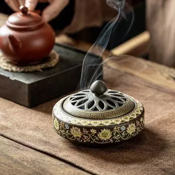 Керамическая подставка для благовоний, спиральные конусы, палочка для благовоний, буддийский домашний декор, чайная комната, комната для йоги, настольные украшения, 8 стилей