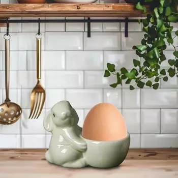 Керамическая подставка для яиц в виде кролика Yousheng, декор для стола для завтрака, подставка для яиц в виде кролика для яиц всмятку, украшение для дома на Пасху B белый