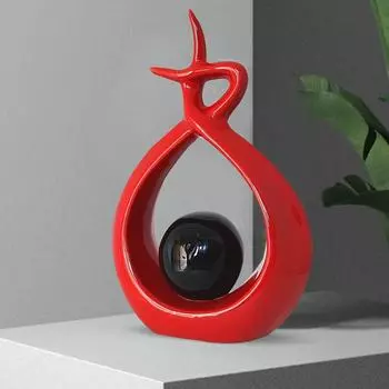 Керамическая спиральная статуэтка для украшения дома (Упаковка из 1 шт., КРАСНЫЙ и черный)