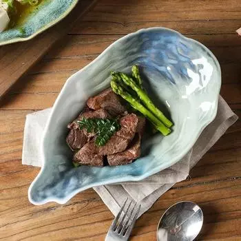 Керамическая тарелка для устриц Kiln, миска для закусок, десертные миски для специй, поднос для фруктового салата, ретро-посуда, поднос для устриц, обеденные тарелки