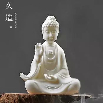 Керамические статуи Будды Украшения Дзен Светодиодные фонари Западные изделия из трех святых Будда Будда Амитабха Будда