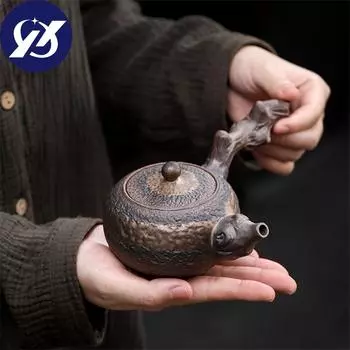 Керамический антикварный чайник из мертвого дерева с боковой ручкой, портативный чайник, чайник ручной работы, чайная чашка, посуда для напитков, чайный набор кунг-фу
