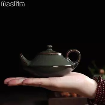 Керамический китайский чайник с кракле-глазурью Longquan цвета селадона, фарфоровый чайник Исин, чайный сервиз 135 мл