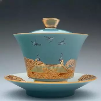Керамика Sancai Gaiwan Pot Holder Master Cup Single Cup Tea CupSmells Fair Cup Chinese Tea Set Tea Treen