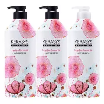 Kerasys Perfume Lovely & Romantic Шампунь 980 мл 2 шт + Ополаскиватель 980 мл, 1 набор
