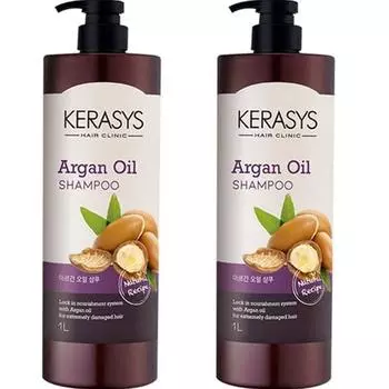 Kerasys Шампунь с аргановым маслом, 1л, 2 корейских средства по уходу за волосами