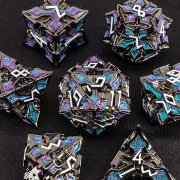 KERWELLSI 7 шт. Набор металлических кубиков DND D&D, многогранные игральные кости D и D для ролевых игр, игральные кости Rainbow Dungeon и Dragon RPG