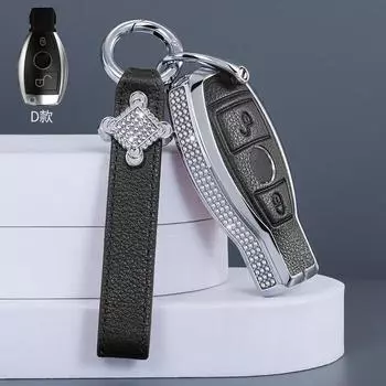 Key Case Cover Luxury Diamond Metal Frame For Mercedes-Benz C200L A180 GLA200 GLC260 GLK300 S-Class smart 3 key black