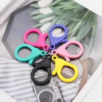 Key Ring Plastic Key Chain Jewelry Making Glasses Chain Clasps Lamp Shape Buckle Lobster Clasps жёлтый